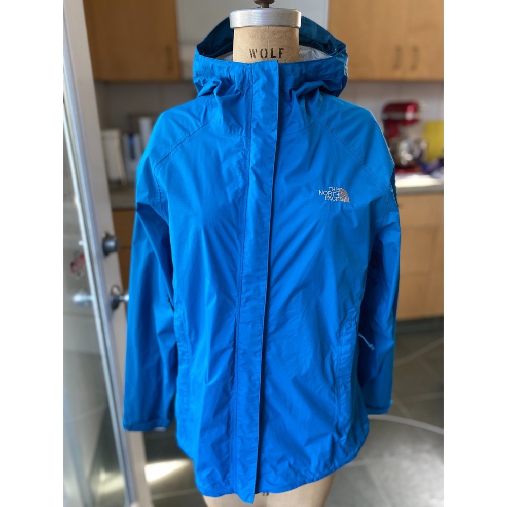North Face HyVent 2.5L Turquoise Waterproof Windproof Full Zip Jacket Size L